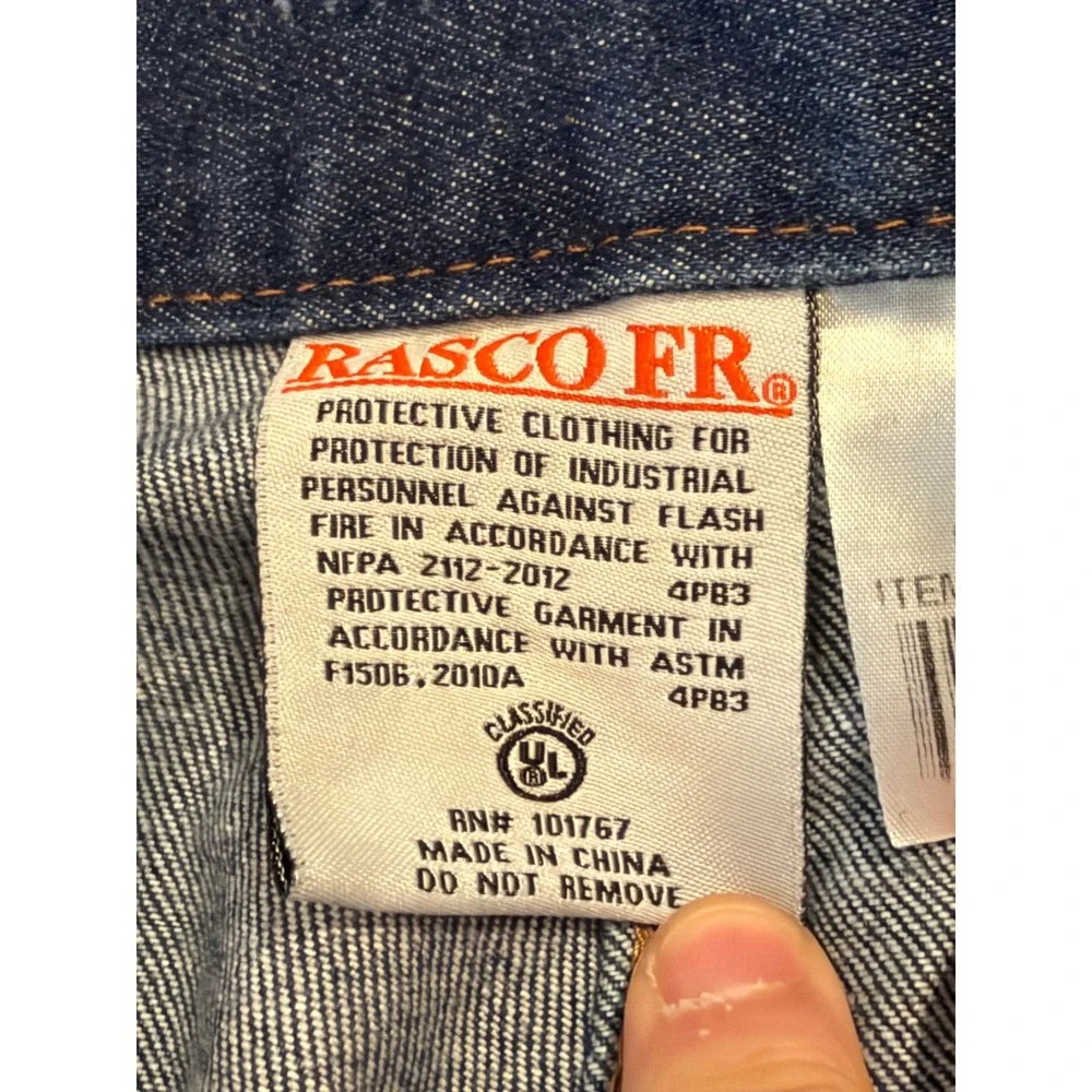Rasco FR Work Jeans Mens 36x32 Blue Carpenter Flame Resistant Denim FRC1212